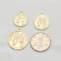 JS1489 High Quality Chic 14k Gold Plated Coin Medallion Charm Necklace Pendants