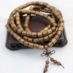 SB0710 African Senna Siamea Wood Prayer Buddha Mala Meditation Beads