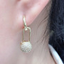 EC1620 2020 Womans Fashion Dainty CZ Lock Butterfly Charm Earrings,  CZ Micro Butterfly Hoop Huggie Earring
