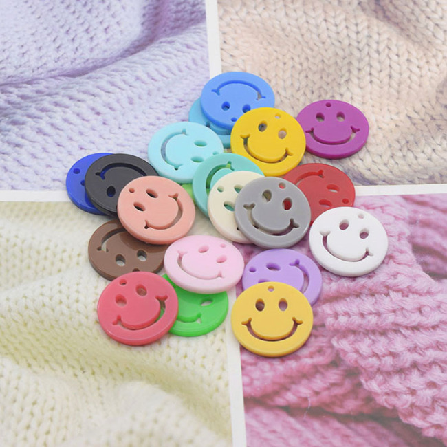 JF8720 Fashion Cute Acrylic Smiley Face Charm Pendant for Jewelry Making,