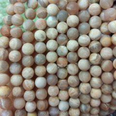 SB6659 Matte sunstone beads,matte peach stone beads