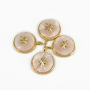 CZ7875 Small Dainty 14k Real Gold Plated Star and Gemstone Pave Disc Charm Pendant