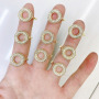 RM1382 Chic 18k gold CZ Baugette Cluster Heart Spike Rings For Ladies Girls