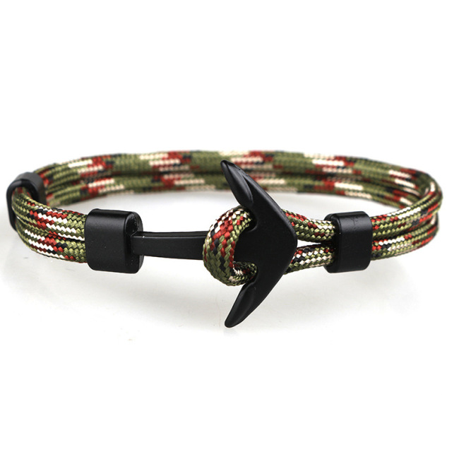 BM3001 Can Engrave Logo Fashion Parachute Cord Anchor Cuff Bracelet