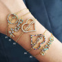 BC1309 Gold plated CZ Pave Mom Mother Mama Script Bracelets,Mothers Day Gift Jewelry