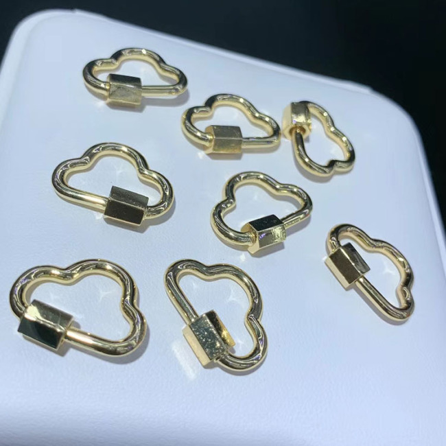 JF1299 Gold Silver Gunmetal Plated Heart Round Eye Apple Shape Screw Clasp, Cloud Shape Clasp Lock Buckle Carabiners