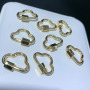 JF1299 Gold Silver Gunmetal Plated Heart Round Eye Apple Shape Screw Clasp, Cloud Shape Clasp Lock Buckle Carabiners