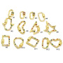 CZ8362 18K Gold Plated Pendant,rainbow CZ Micro Pave heart star Geometric hand Charm