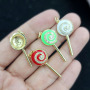 CZ8433 CZ Rainbow Enamel Colorful Neon lollipop lolly Candy Charm Pendants