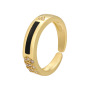 RM1237 18k gold plated brass multi colored enamel CZ diamond pave adjustable cuff Rings