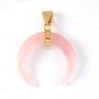 JF7086 Hot sale stone crescent pendant,moon pendants with gold bail