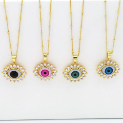 NZ1276 Gold evil eye choker necklace, good luck layered necklace, evil eye amulet jewelry gift for women