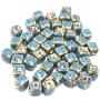 CC1822 Vintage Square Ceramic Beads, Handmade Pottery, Porcelain Beads for Jewellery Making