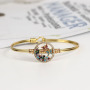 BA1030 Fashion Bangle Gold plated Diamond CZ Micro Pave colourful Butterfly copper Ladies Jewelry
