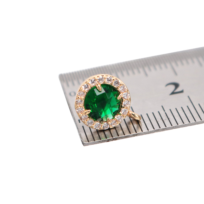 ER1012 Gold Silver  CZ Micro Pave Crystal Stud Earring Post with Open Ring