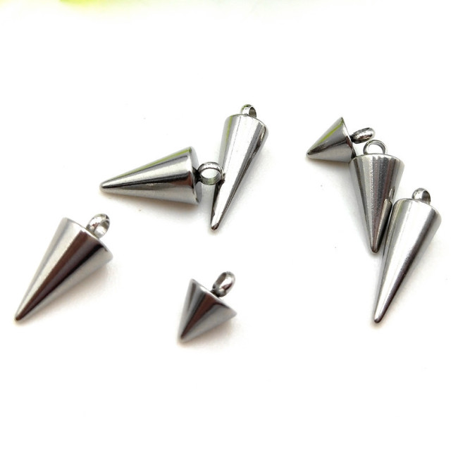 S1170 Earring Charms,Stainless Steel Spiky Stud Cone Conical Spike Charm Pendants