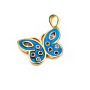 CZ8455 18k Gold Plated Rainbow Enamel Multicolor CZ Zircon Micro Pave Butterfly Charm Pendant for Necklace Jewelry Making