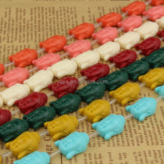 SB6260 Wonderful Multicolor Carved Resin Kwan Yin Buddha Face Beads