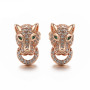 EC1144 Trendy Cute Gold CZ Lleopard Head Stud Earrings,Dainty CZ Diamond Panther Head Charm Studs