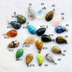 JF6391 Natural gemstone teardrop pendant,gemstones drop Pendant