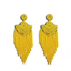 ET1069 New arrival multilayer handmade cotton thread ladies earring bohemian glass bead women tassel earring