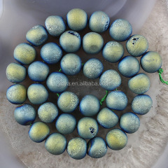 AB0587 wholesale titanium plated geode druzy agate stone beads