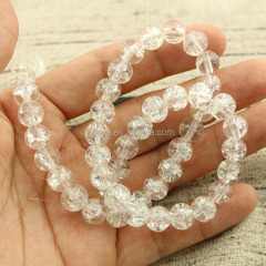 CR5513 Clear crackled crackle crystal glass beads