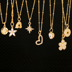 NZ1165 fashion minimal evil eyes ladies pendant mini heart brass charm with cubic zircon women chain necklace NZ1165 fashion minimal evil eyes ladies pendant mini heart brass charm with cubic zircon women chain necklace