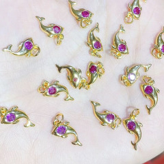 CZ8446 Chic mini minimalist gold plated micro pave cz starfish fish crescent moon and star celestial charms pendants