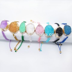BRH1264 Wholesale multicolor Druzy Macrame Bracelet,druzy braided bracelet