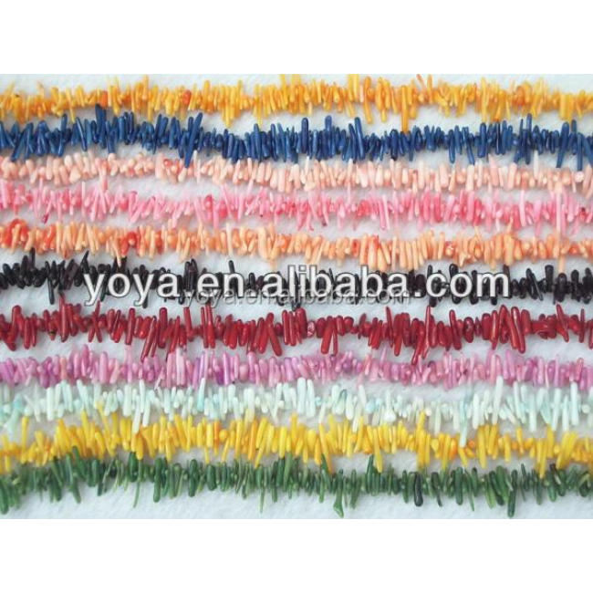CB8057 Multicolor Bamboo coral small branch chips beads,coral twig beads