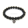 BRZ1386 Wholesale price natural gemstone lava beads bracelet,Hamsa elastic bracelet