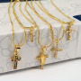 NZ1118 custom MINI gold diamond cross chain brass pendant women necklace