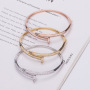BA1020 Popular Womens Gold plated CZ Micro Pave Nail Bangles Bracelets
