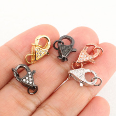 CZ8054 Dainty Jewelry Connectors Diamond CZ Micro Pave  Lobster Claw Clasps for Jewelry necklace making