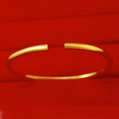 BA1046 Simple Gold Plated Brass Bracelet Silver Plated Everyday Hand Open Cuff Bangle Bracelet