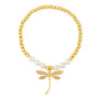 BC1355 Fashion Diamond Micro Pave CZ dragonfly women bracelet,Charm Cubic Zircon Flower Pendant Wrist Ladies bracelet