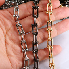 BCL1219 Popular Jewelry Supplies Chunky 18k Gold Plated Horseshoe U Shape  Link Chains for Jewelry Making