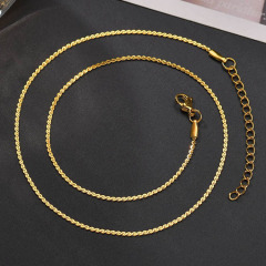 NS1155 High quality Simple Dainty Women's Jewelry Gold Plated Stainless Steel S Shape Chain Necklace For Ladies