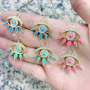 CZ8463 Enamel Rainbow Evil Eyes Pendants,Multicolor CZ Micro Pave Evil Eyes Pendant For Necklace Making