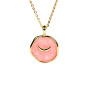 NM1233 Dainty Gold Enamel Heart Lightning Bolt Star Moon Medallion Coin Chain Necklace