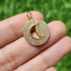 CZ8516 Fashion Brass CZ Charm Gold Plated Heart pendant for women necklace