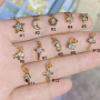CZ8108 mini minimal CZ Zircon Micro Pave Heart Hand Crescent Charm Pendant for jewelry making