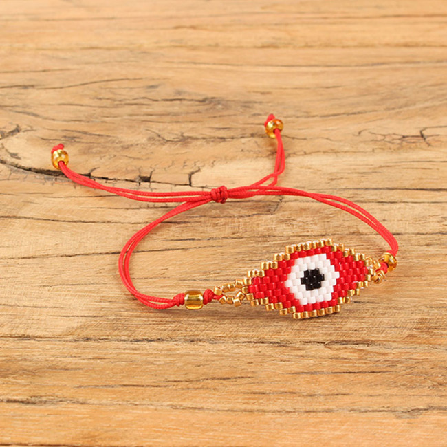 BG1007 Delicate Handmade Miyuki Seed Beaded Evil Evileye Eye Woven Charm Bracelet for Women