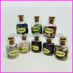 JF6401 Fashion unique filled with tumbled chips stone glass bottle pendant