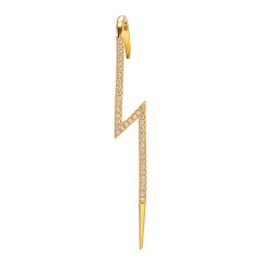 EC1736 CZ Micro Pave Bar Ear Pin Jewellery Cartilage earring Edgy Long pin Hook ear cuff Climber earring Needle earring