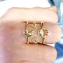 RM1173 18k gold plated cz micro pave assorted lightning moon sun hamsa hand stacking everyday celestial Finger rings for women