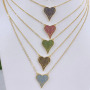 NZ1329 Fashion New 18k Gold Plated Rainbow Love Heart Pendant Chain Necklaces for Women 2022