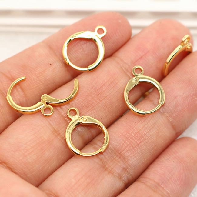 EK1009 Earring Findings 18K Gold Plated Leverback Earring Hooks ,Gold Plated Round Earwires Ear Wires