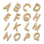 CZ8124 High Quality Small Thin Mini 18k Gold PlatedCZ Micro pave Small Alphabet Initial letter charm pendant